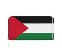 YANYU Portefeuille à main en cuir imprimé drapeau de Palestine pour femme, style décontracté et voyage, pour toutes les occasions, noir, One Size, Art