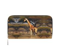 YANYU Portefeuille à main en cuir imprimé girafe d'Afrique majestueux pour femme, style décontracté et voyage, pour toutes les occasions, noir, One Size, Art