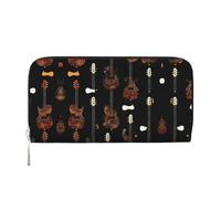 YANYU Portefeuille en cuir imprimé guitare artistique pour femme, style décontracté et voyage, pour toutes les occasions, noir, One Size, Art