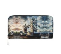 YANYU Portefeuille historique en cuir imprimé Old Tower Bridge London pour femme, style décontracté et voyage, pour toutes les occasions, noir, One Size, Art