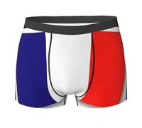 YANYU Slip élégant imprimé drapeau français pour homme, respirant, extensible, léger et confortable à porter toute la journée, Noir/blanc, XXL