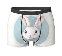 YANYU Slip élégant imprimé lapin blanc mignon pour homme respirant extensible léger confortable à porter toute la journée, Noir, M