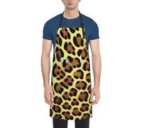 YANYU Tablier de cuisine imprimé girafe 71 x 83 cm élégant avec poches pour cuisine, pâtisserie, peinture