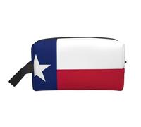 YANYU Texas State Flag Print Sac de toilette de voyage avec fermeture éclair Sacs de rangement avec poignée Organisateur cosmétique portable, blanc, taille unique, Blanc, One Size
