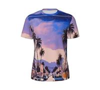 YANYU The Old Hollywood Print T-shirt confortable à manches courtes pour homme léger et tendance, Noir/blanc, XS