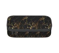 YANYU Trousse à crayons élégante en marbre doré 3D avec impression de texture 8,3 x 2 x 3,7 pouces style pour stylos crayons petits articles, noir, taille unique, Noir, One size