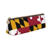 YANYU Trousse à crayons fonctionnelle avec fermeture éclair Motif drapeau de l'État du Maryland 21 x 5,6 x 6,1 cm, blanc, One Size