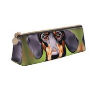YANYU Trousse à crayons fonctionnelle avec fermeture éclair Motif teckel Weiner Pet Dogs Grande capacité 21 x 5,6 x 6,1 cm