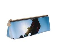 YANYU Trousse à crayons fonctionnelle avec impression d'image de snowboard - Grande capacité - 21 x 5,6 x 6,1 cm - Poche triangulaire avec fermeture éclair, blanc, One Size