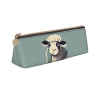 YANYU Trousse à crayons fonctionnelle avec imprimé agneau - Grande capacité - 21 x 5,6 x 6,1 cm - Poche triangulaire avec fermeture éclair, blanc, One Size