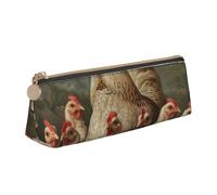 YANYU Trousse à crayons fonctionnelle avec imprimé « Brood of Chickens » - Grande capacité - 21 x 5,6 x 6,1 cm - Pochette triangulaire avec fermeture éclair
