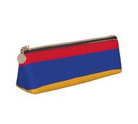 YANYU Trousse à crayons fonctionnelle avec imprimé drapeau de l'Arménie - Grande capacité - 21 x 5,6 x 6,1 cm - Pochette triangulaire avec fermeture éclair