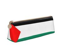 YANYU Trousse à crayons fonctionnelle avec imprimé drapeau de Palestine - Grande capacité - 21 x 5,6 x 6,1 cm - Poche triangulaire avec fermeture éclair, blanc, One Size