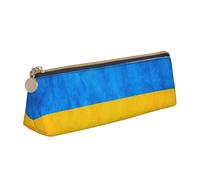 YANYU Trousse à crayons fonctionnelle avec imprimé drapeau ukrainien - Grande capacité - 21 x 5,6 x 6,1 cm - Poche triangulaire avec fermeture éclair, blanc, One Size