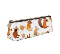 YANYU Trousse à crayons fonctionnelle avec imprimé écureuils mignons - Grande capacité - 21 x 5,6 x 6,1 cm - Poche triangulaire avec fermeture éclair