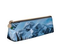 YANYU Trousse à crayons fonctionnelle avec imprimé snowboard - Grande capacité - 21 x 5,6 x 6,1 cm - Poche triangulaire avec fermeture éclair