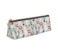 YANYU Trousse à crayons fonctionnelle avec motif lama cactus - Grande capacité - 21 x 5,6 x 6,1 cm - Poche triangulaire avec fermeture éclair, blanc, One Size