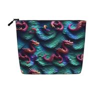 YANYU Trousse de maquillage 3D étanche à motif écailles de dragon magique - Grande capacité, noir, One Size