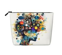 YANYU Trousse de maquillage à une seule couche avec intelligence artificielle, motif cerveau, étanche, organiseur de voyage pour cosmétiques, grande capacité, noir, One Size