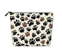 YANYU Trousse de maquillage étanche à une seule couche avec empreintes de pattes de chien - Grande capacité, noir, One Size