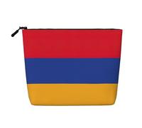 YANYU Trousse de maquillage imperméable avec motif drapeau de l'Arménie - Grande capacité, noir, One Size