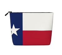 YANYU Trousse de maquillage monocouche imperméable avec imprimé drapeau du Texas - Organiseur de voyage cosmétique de voyage - Grande capacité, noir, One Size