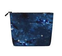 YANYU Trousse de maquillage monocouche imperméable avec imprimé galaxie bleue - Grande capacité, noir, One Size