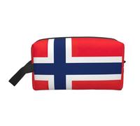 YANYU Trousse de toilette de voyage avec fermeture éclair et poignées Motif drapeau norvégien, blanc, One Size