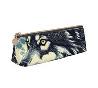 YANYU Trousse fonctionnelle avec fermeture éclair Motif loup et lune 21 x 5,6 x 6,1 cm, blanc, One Size