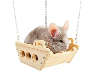 yanzisura Hamac pour Hamster,Jouet Suspendu d'exercice en Bois - Hamac Balançoire Suspendu pour Hamster | pour Chinchilla Cochon d'Inde Lapin Souris Écureuil Petits