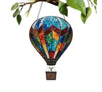 yanzisura Lanterne Solaire en Forme de Montgolfière,Lumière de Chemin Flamme Vacillante - Lanterne Montgolfière Étanche Suspendable Décor pour Jardin Terrasse Véranda Fêtes Anniversaire Noël Halloween