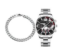 yanzisura Mentières en Acier Inoxydable, Montres de Fantaisie pour Hommes - Montre Tendance | Calendrier Business Wristwatch avec Bracelet pour Les Anniversaires, Anniversaires, fête des pères,