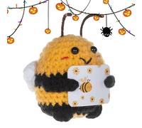 yanzisura s Au Crochet pour | Crochetée Motivante - Décoration pour la Maison Inspirante, Ornement de Table Motivant en Forme de Abeille pour l'Étagère et la Table de Chevet