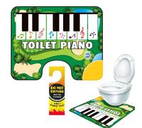 yanzisura Tapis De Sol Piano - Toilet Piano Mat, Antidérapant Tapis De Toilette Musical, Tapise Musical De Pianos De Pot, Tapise Antidérapant avec Son pour Salle De Bain pour Enfant Adultes