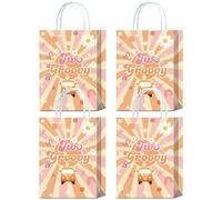 YanZonic Lot de 16 sacs à dragées groovy pour deux cadeaux de fête groovy, style hippie des années 60 et 70, deux décorations groovy pour fille, décorations d'anniversaire de 2 ans