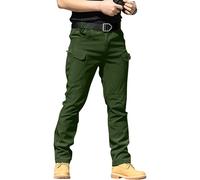 YAOBAOLE Pantalon de Travail Homme Pantalons Tactique Pantalon Cargo Homme Treillis Pantalons Imperméable Vert Armée M
