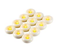 YAOBLUESEA 12 bougies LED flottantes sans flamme, bougies LED flottantes étanches scintillantes, s'illuminent dans l'eau, pour piscine, mariage, vase, décoration intérieure (5,8 cm * 2,5 cm)