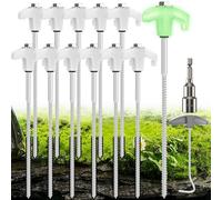 YAOBLUESEA 12 piquets de Tente Stables Piquet de Tente a Visser Camping perçables Sardines Camping Robuste piquets de Sol antirouille 25cm Piquet de Camping (Blanc 12PCS)
