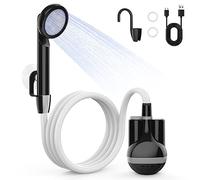 YAOBLUESEA Douche de camping avec pompe - Douche de camping portable avec batterie rechargeable 2200 mAh - Kit de douche portable pour l'extérieur et l'intérieur avec tuyau de 1,8 m - Pour jardin