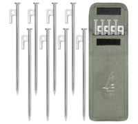 YAOBLUESEA Lot de 8 piquets d'ancrage au sol de 30 cm en acier pour tente, tempête, camping, résistant aux tempêtes, pour camping, randonnée, activités de plein air, argent