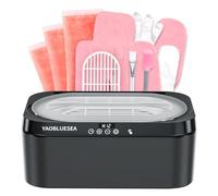YAOBLUESEA Set de bain de paraffine, Bain de cire pour mains et pieds 200W 4000mL Bain de paraffine professionnel avec 3x450g de cire de paraffine et accessoires Noir