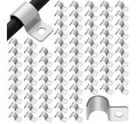 Yaocom Lot de 100 clips à vis en acier zingué pour câble extérieur - 9,5 mm - Pour montage mural
