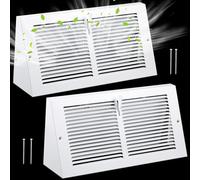 Yaocom Lot de 4 caches d'aération de plinthe avec ouverture de conduit d'amortisseur : 35,6 x 15,2 cm, taille de l'ouverture du conduit triangulaire en acier pour plinthe avec amortisseur d'air