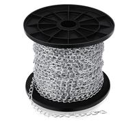 Yaocom Rouleau de chaîne à maillons en acier galvanisé argenté pour luminaires, mangeoires à oiseaux, feux de plafond, œuvres d'art, pots de fleurs (2 mm)