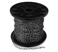 Yaocom Rouleau de chaîne en acier galvanisé pour luminaires, mangeoires à oiseaux, feux de position, œuvres d'art, pots de fleurs (1,3 mm) - Noir - 15,2 m