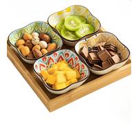 yaocoral Lot de 4 mini bols à sauce en céramique de 85 g (mélange bohème)