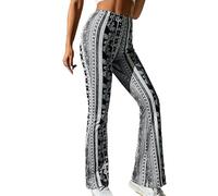 YAODAMAI Pantalon évasé de Style Ethnique pour Femmes, Pantalon Slim à imprimé numérique, Legging de Yoga pour Femmes à Grands Pieds