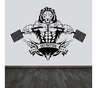 YAODANGM Sticker mural pour salle de sport, lion de fitness, avion d'exercice, décoration murale, sticker vinyle, autocollant décoratif, décoration intérieure