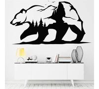 YAODANGM Stickers muraux abstraits représentant des grizzlis, des animaux, la nature, l'aventure, une chambre d'enfant, une salle de jeux, un club, la décoration intérieure et des œuvres d'art.