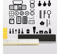 YAODANGM Stickers muraux cosmétiques en vinyle pour chambres de filles, décorations murales artistiques, stickers muraux maquillage, décorations de maison tendance pour salons de beauté